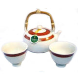 Bamboo Handle Porcelain Tea Set