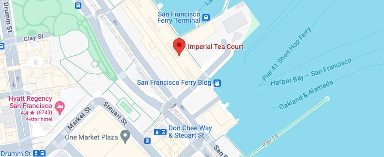 Map showing Imperial Tea Court next to the San Francisco Ferry Building on the Embarcadero